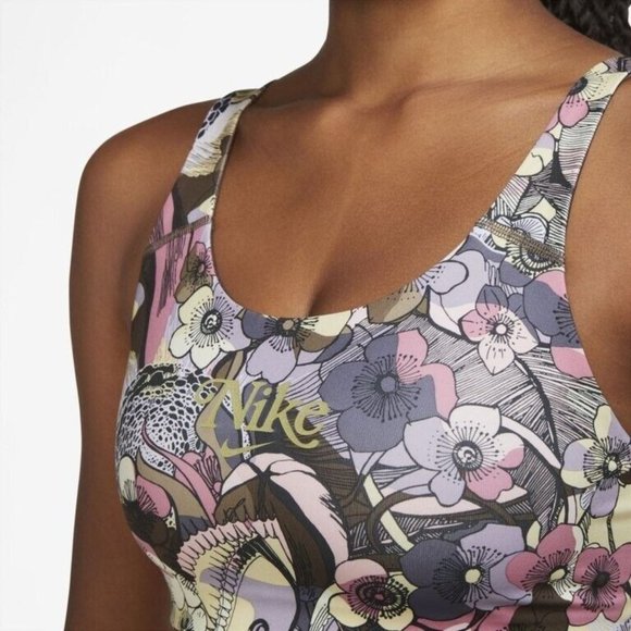 Nike Womens Multicolor Iron Stone Floral-Print Dri-FIT Padded Sports Bra Size S - Picture 2 of 11